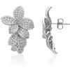 ALFIERI & ST. JOHN 925 Orecchini pendenti in argento 925 rodiato con fiori e zirconi bianchi