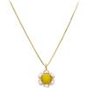 LUXURY MILANO Collana bimba pendente con fiore in oro giallo