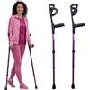 PARAFARMACEUTICI FARVISAN Stampelle Ortopediche Regolabili (2 Unità) Stampelle Canadesi in Alluminio Anodizzato Leggere Antiscivolo Altezza 74-97cm Portata 100kg Farvisan (Fuxia)