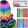 BUTBU Gessetti Per Capelli, 12 Colori Colore Capell Temporaneo, Lavabile Lacca Colorata per Capelli, per Capelli per Adulti Bambino, Feste, Carnevale, Halloween, Natale e Cosplay DIY
