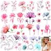 Qianyu 10 fogli di tatuaggi temporanei floreali impermeabili colorati Fake Tatoo Adesivi per bambini da incollare da donna, viso, braccio, compleanno, festa, trucco estivo, decorazione per il corpo