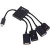 Zerone 4 Port Micro USB Power Charging OTG Hub Adapter Cable, Cavo Adattatore Hub OTG per Smartphone Android