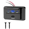 Hemlosk Presa USB 12V 90W Camper con Doppia USB C PD 36W e QC 3.0 18W, Presa da Pannello con Interruttore, Adattatore Montaggio Superficiale per Auto, Moto, Barca, Camion, Golf Cart 12V/24V