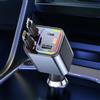 OHFAMO Caricabatteria da auto per accendisigari USB C 4 in 1 69W, caricabatterie per auto con 2 cavi retraibili (Type C e Lightning), adattatore USB per accendisigari con luce LED, rotazione a 180°, ricarica