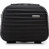 WITTCHEN Necessaire da viaggio Custodia per cosmetici Valigia da viaggio Bagaglio a mano Valigia cabina Valigia ABS Borsa da toilette Rigido Groove Line nero Ryanair/ITA Airways/easyJet