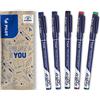 PILOT - Set di 5 FriXion Fineliner - Pennarelli Cancellabili con Inchiostro Termosensibile - 2 Blu, 1 Nero, 1 Rosso, 1 Verde - Punta Media