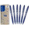 PILOT - Set di 6 FriXion Ball Clicker 07 - Penna a Inchiostro Termosensibile Cancellabile - Penna roller a scatto e Ricaricabile - Blu - Punta Media