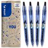 PILOT - Set di 4 B2P Gel - Penna a scatto e ricaricabile - Inchiostro gel per un comfort di scrittura ottimale - Begreen - Nero - Punta Media