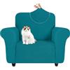 YSTELLAA Copripoltrona 1 Posto con Braccioli, Copridivano AntiGraffio Gatto Cani, Copridivani Elasticizzati, Universale Copri Divano Moderno, Sofa Cover Antiscivolo Antimacchia, Blu Pavone