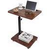 Relaxdays Tavolino a C Regolabile 48-84 cm, da infilare sotto Il Divano, con Ruote, Stile