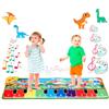 NK Tappetino Musicale per Bambini con 8 Suoni di Dinosauri LED - Gioco Regali Bambino 3 4 5 annos, Tappeto Pianoforte Musicale Montessori, Regalo Natale Compleanno, Funzione Record/Playback (110x36cm)