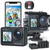 WOLFANG Dual Screen Action Cam GA200 4K 24MP WiFi EIS Anti-Shock Fotocamera 40M