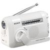 SONY ICF-B09 W Portatile AM Wide FM Radio Manovella Luce LED Custodia USB Fis...