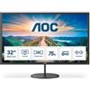 AOC V4 Q32V4 Monitor PC 80 cm (31.5") 2560 x 1440 Pixel 2K Ultra HD LED Nero