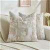 YSTELLAA Federe Cuscini Divano 45x45 2 Pezzi In Cashmere, Copricuscini Divano Morbido, Copri Cuscini Con Cerniera Invisibile, Federa Cuscino Decorazione Per La Casa, Marrone Bianco