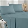 Poligino Lenzuola Una Piazza e Mezza 140x190/200cm - Completo Lenzuola 4 Pezzi in Microfibre - Lenzuolo con Angoli - Lenzuola Sopra - 2 Federa 50x80 - Verde
