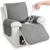 YSTELLAA Copripoltrona 1 Posto Impermeabile, Copripoltrona Relax Reclinabile, Copri Poltrona Con Braccioli Antigraffio Antimacchia, Copri Poltrona Elettrica Antiscivolo, Grigio Chiaro