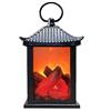 Ulalaza Piccola e accogliente lanterna per caminetto, tradizionale e realistica, effetto fiamma, stile carbone, lampada da tavolo a LED, per uso interno ed esterno (8,4 x 8,4 x 16,8 cm)