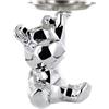 HOME DECO FACTORY, HD0522, Statua Orsacchiotto Tasca Vuota in Argento, Design Unico e Pratico, Ideale per la Decorazione di Interni, Altezza 12 cm, Colore Argento, 14.5x12x18 cm
