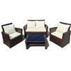 Megashopitalia Set Salotto da Giardino con Poltrone Divanetto Cuscini e Tavolo Caffè