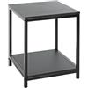 HAKU Tavolino nero in MDF e metallo - Dimensioni: L 40 x A 50 x P 40 cm Stile: Moderno