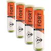 Dunlop Sports DUNLOP Pallina da tennis Fort Clay Court, Il professionista sul campo in terra battuta, 4 palline (Confezione da 4)