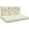 Outsunny Cuscini da Giardino Set 2 Pezzi per Schienale e Seduta con Imbottitura Spessa, Cuscini da Esterno in Poliestere per Divani e Pallet, Crema | Aosom Italy