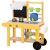AIYAPLAY Cucina in Legno per Bambini con 15 Accessori, Cucina Giocattolo per Bambini, Gialla | Aosom Italy