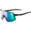 Uvex sequenze - occhiali sportivi per adulti - 100% protezione UVA, B, C - privo di appannamenti - black matt/mir.green - one size