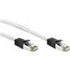 Goobay Cavo di collegamento RJ45 Rete CAT 8.1 S/FTP 0.5 m Bianco Privo di alogeni, con protezione, Contatti connettore dorato [55123]