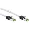 Goobay Cavo di collegamento RJ45 Rete CAT 8.1 S/FTP 1 m Bianco Privo di alogeni, con protezione, Contatti connettore dorato [55124]