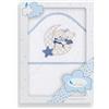 Interbaby Asciugamano con cappuccio per neonato OSITO AMOROSO in bianco e blu - 560 g