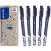 PILOT - Set di 5 FriXion Fineliner - Pennarello Cancellabile con Inchiostro Termosensibile - Blu - Punta Media