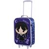 KARACTERMANIA Wednesday Mercoledì Chibi-Valigia Trolley Soft 3D, Lilla, 17 x 33 x 52 cm, Capacità 26 L