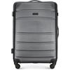 WITTCHEN Valigia Media Trolley Valigia Rigida in ABS Valigia Bagaglio Valigie con 4 Ruote Serratura a combinazione Maniglia telescopica Globe Line Grigio Ryanair/ITA Airways/easyJet