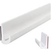 Inscrip Grondaie per camper, grondaia, grondaia, a forma di J, in PVC a forma di J, per auto, camion, camper, barca, auto, furgone, porta (bianco, 1 m)
