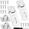 Wopanxye Confezione da 2 chiusure a lucchetto in acciaio inox, resistenti, per porte esterne, capannoni, recinzioni, finestre, armadi, gabbie per animali domestici, casse, argento (7,6 cm)