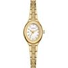 CHEETAH Piccolo orologio da donna al quarzo, analogico, vintage, ovale, con cinturino classico in acciaio inossidabile, impermeabile fino a 3 atm, orologio da polso da donna, Oro bianco, Retrò
