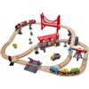 Hape Pista Città Trafficata - Oltre 50 pezzi con trenini a spinta, personaggi, g