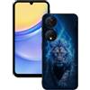 DiaryTown Cover per Honor 90 Smart 5G Custodia Silicone Morbida Nero Sottile Back Case Antiurto per Telefono Protettiva Cover con Disegno Motivi Cover per Honor X7B - Leone Blu