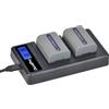 DuraPro 2 batterie NP-FP50 + caricatore LCD Dual USB per Sony NP-FP50 NP-FP30 DCR-DVD203E, DCR-DVD205, DCR-DVD205E, DCR-DVD304E, DCR-DVD305, DCR-DVD305E, DCR-DVD403, DCR-HC96 DCR-SR30 DCR-SR40
