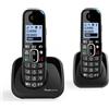 Delta Italia 2 Telefoni Cordless Twin Duo Amplificato x Anziani Suoneria Forte 90 Db Volume 35 Db Pulsante Boost Vivavoce Call Blocker programmabile Blocco chiamate indesiderate Tasto Black List