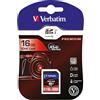 Verbatim Scheda di memoria SDHC Premium U1-16 GB - Scheda SD per video Full HD - scheda con protezione scrittura integrata - Scheda di memoria nera - Scheda SD per fotocamera, PC ecc.