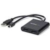 StarTech.com Adattatore multi monitor a 2 porte, MST Hub Mini DisplayPort a 2x DisplayPort, Doppio monitor 4K 30Hz, Video Splitter mDP a 2x DP 1.2 in modalità estesa su PC Windows (MSTMDP122DP)