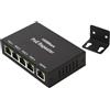 Leehitech Extender PoE 4 Porte, Ripetitore 1-in-4-Out, IEEE 802.3af/at | Estensione 100m,100 Mbit/s,Montaggio parete/tavolo,Plug and Play,Compatibile con telecamere IP e AP