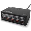 MANTO 110W Caricatore USB C Da con Display LCD, 5 Porte GaN Caricatore Rapido con 2 USB C&3 USB A, Stazione Di Ricarica Multipla Compatibile con MacBook/Laptop/iPad/iPhone/Galaxy