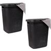 Mind Reader Set di 2 cesti per la biancheria, 50 l, con coperchio, in vimini, in plastica, 45 cm di lunghezza x 34 cm di larghezza x 53 cm, colore nero