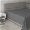Italian Bed Linen Lenzuolo Sopra MAX COLOR Matrimoniale Maxi 270x300 cm, 100% Cotone Made in Italy - Lenzuola Letto Matrimoniale Maxi in Tinta Unita - GRIGIO SCURO