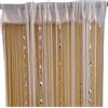 ZiDeTang Tenda divisoria per porta con bottoni e perline, frange e nappe, per soggiorno (1 x 2 m, bianco)