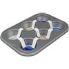 PME CSB108 Teglia Antiaderente, Carbonio, Grigio, 6 Muffin